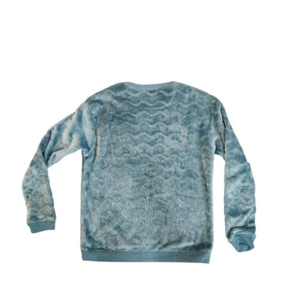 Fifth Sun Aqua Fuzzy Wave Textured‎ Pullover Sweater Women's M